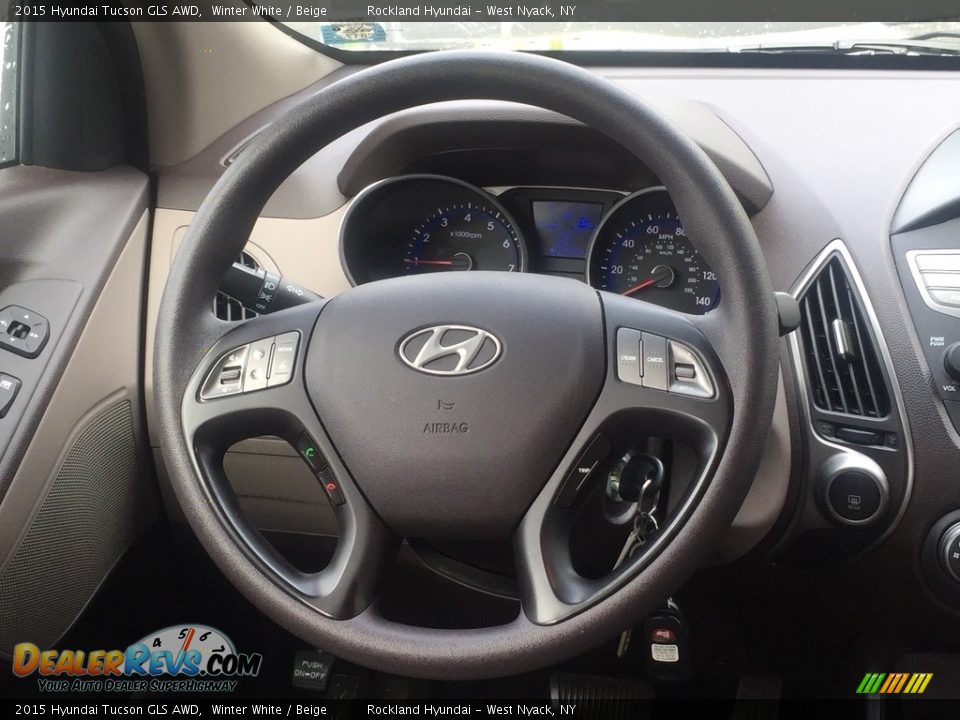 2015 Hyundai Tucson GLS AWD Winter White / Beige Photo #17