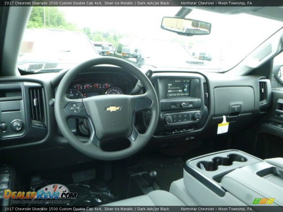 2017 Chevrolet Silverado 1500 Custom Double Cab 4x4 Silver Ice Metallic / Dark Ash/Jet Black Photo #14