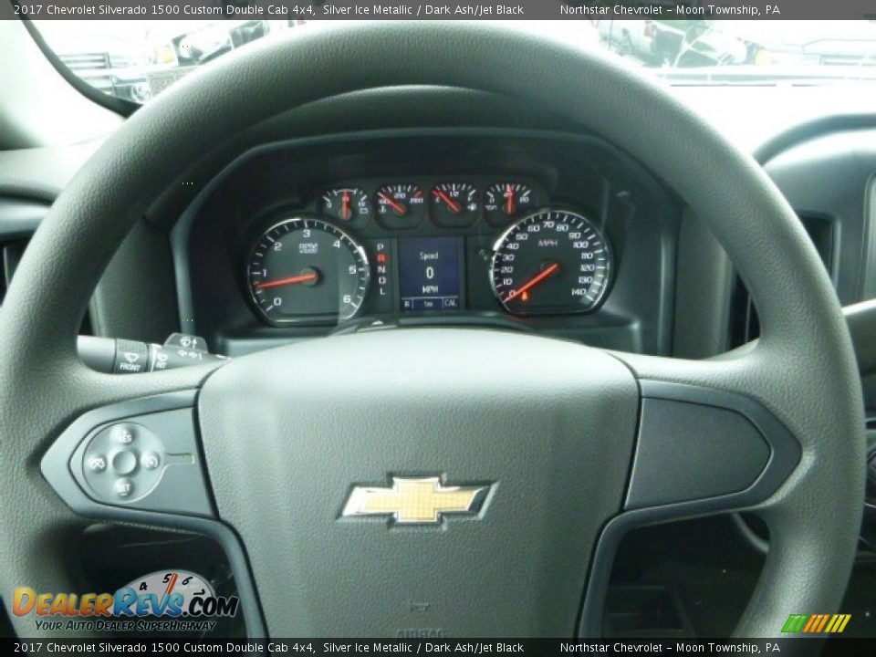 2017 Chevrolet Silverado 1500 Custom Double Cab 4x4 Silver Ice Metallic / Dark Ash/Jet Black Photo #20
