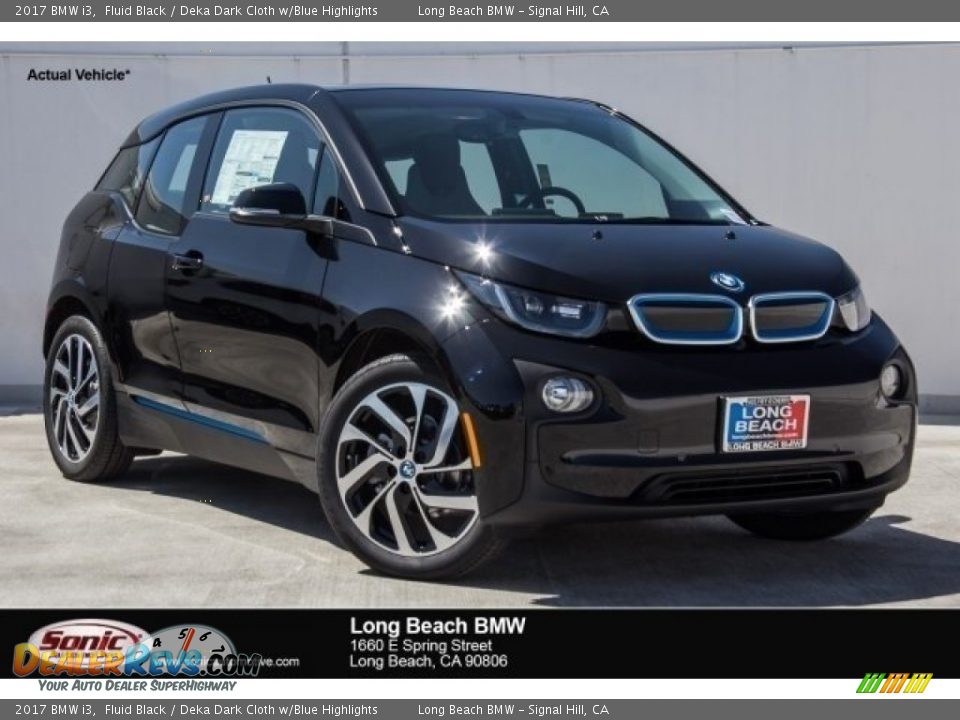2017 BMW i3 Fluid Black / Deka Dark Cloth w/Blue Highlights Photo #1