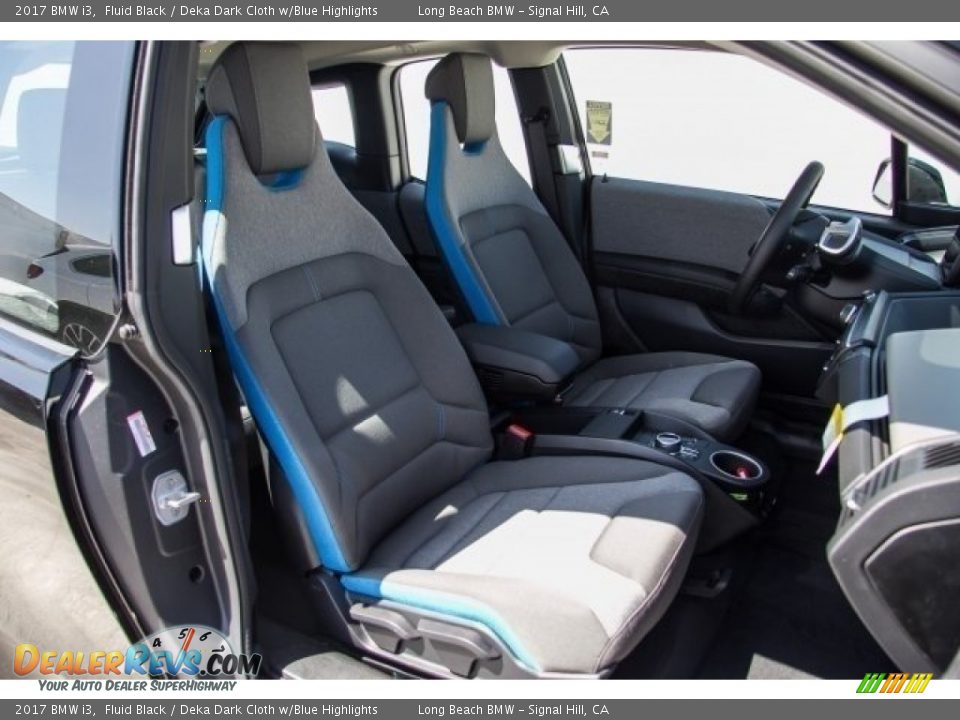 2017 BMW i3 Fluid Black / Deka Dark Cloth w/Blue Highlights Photo #2