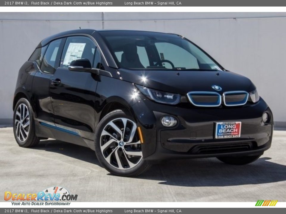 2017 BMW i3 Fluid Black / Deka Dark Cloth w/Blue Highlights Photo #11