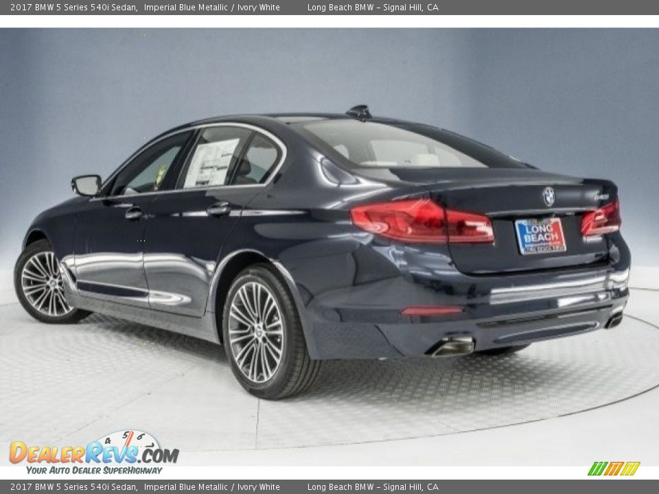 2017 BMW 5 Series 540i Sedan Imperial Blue Metallic / Ivory White Photo #3