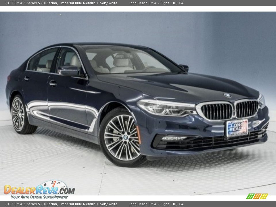 2017 BMW 5 Series 540i Sedan Imperial Blue Metallic / Ivory White Photo #11