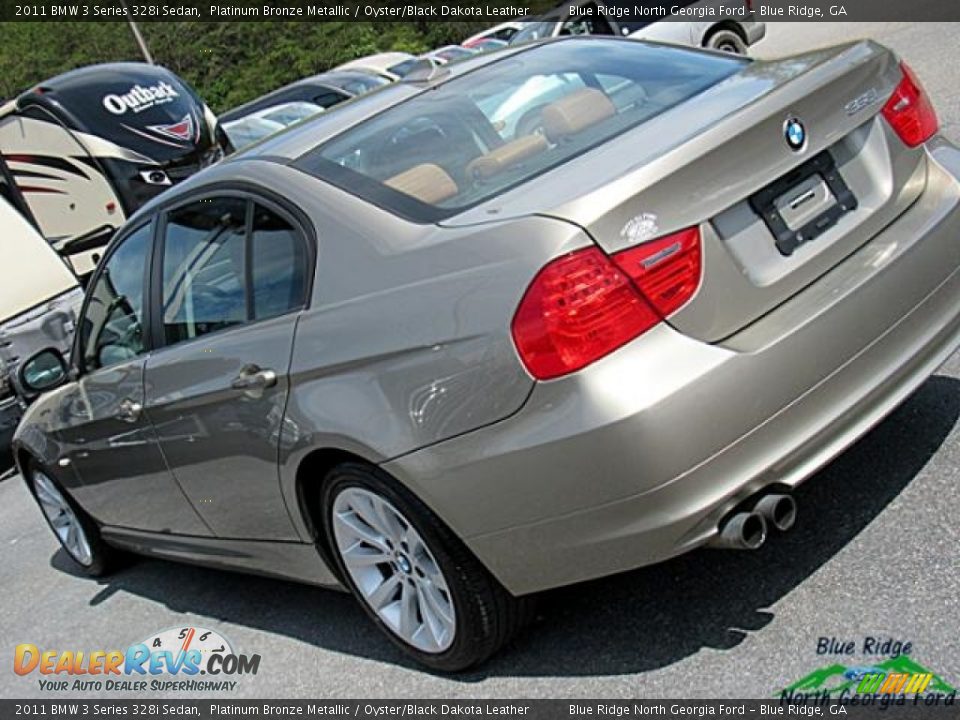 2011 BMW 3 Series 328i Sedan Platinum Bronze Metallic / Oyster/Black Dakota Leather Photo #36