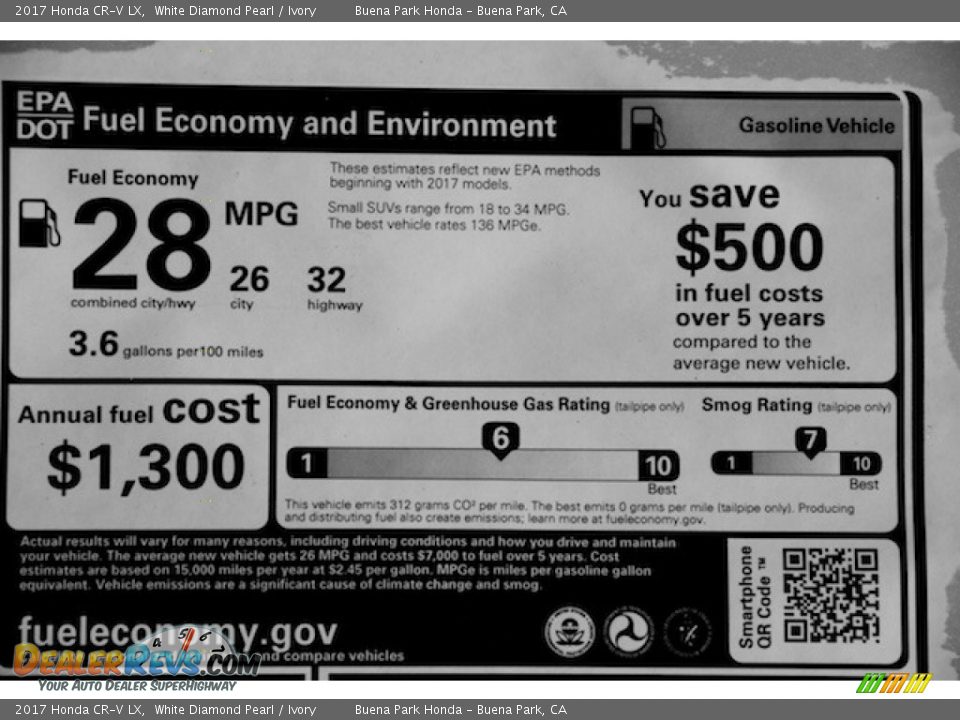2017 Honda CR-V LX White Diamond Pearl / Ivory Photo #17