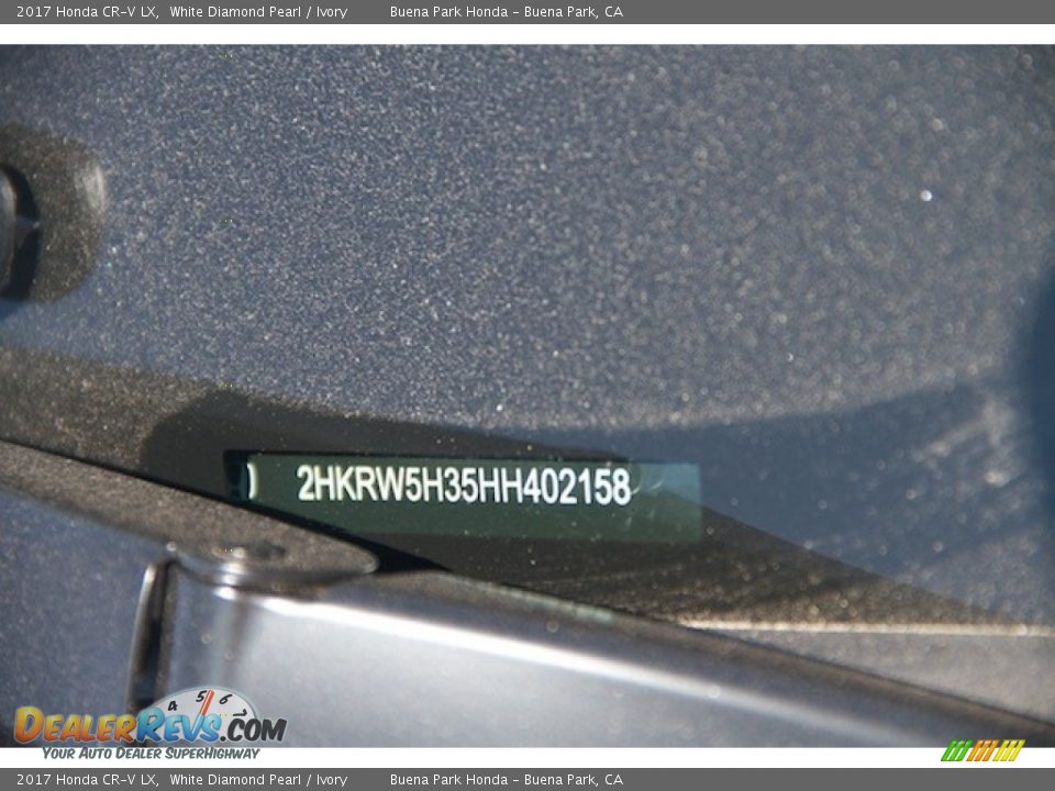 2017 Honda CR-V LX White Diamond Pearl / Ivory Photo #18