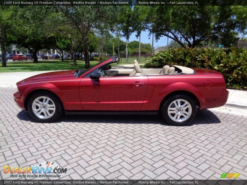 2007 Ford Mustang V6 Premium Convertible Redfire Metallic / Medium Parchment Photo #3