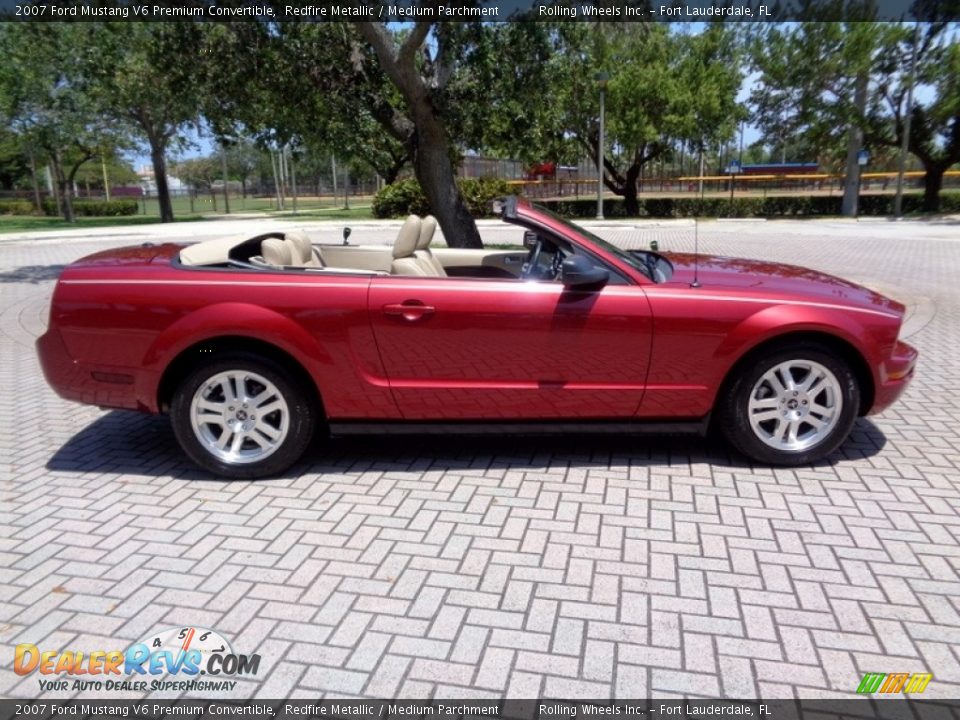 2007 Ford Mustang V6 Premium Convertible Redfire Metallic / Medium Parchment Photo #11