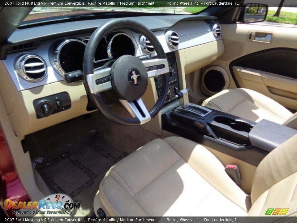 2007 Ford Mustang V6 Premium Convertible Redfire Metallic / Medium Parchment Photo #12