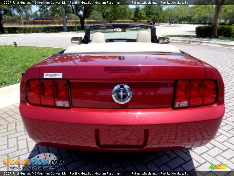 2007 Ford Mustang V6 Premium Convertible Redfire Metallic / Medium Parchment Photo #15