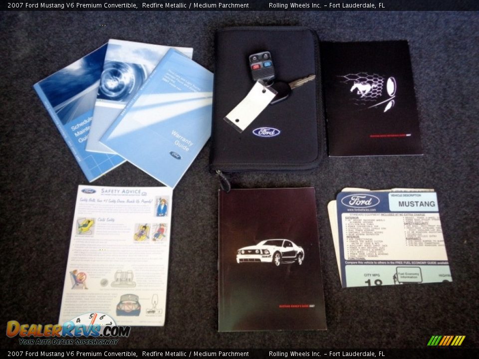 2007 Ford Mustang V6 Premium Convertible Redfire Metallic / Medium Parchment Photo #30