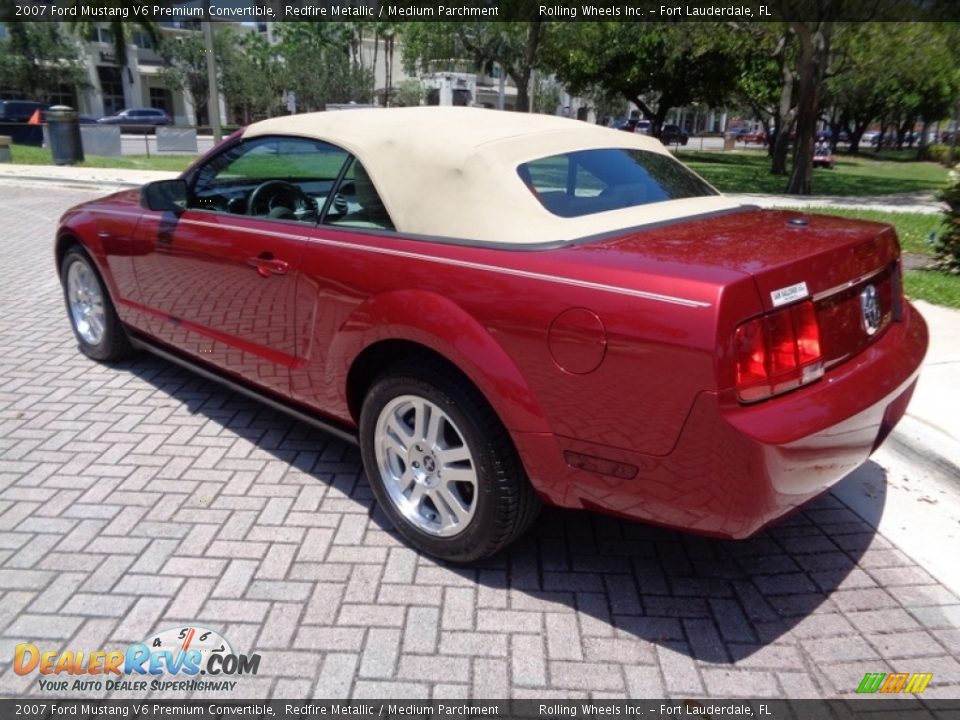2007 Ford Mustang V6 Premium Convertible Redfire Metallic / Medium Parchment Photo #34