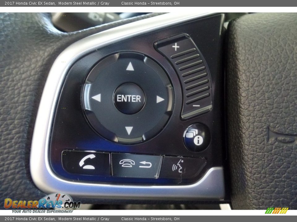 2017 Honda Civic EX Sedan Modern Steel Metallic / Gray Photo #15