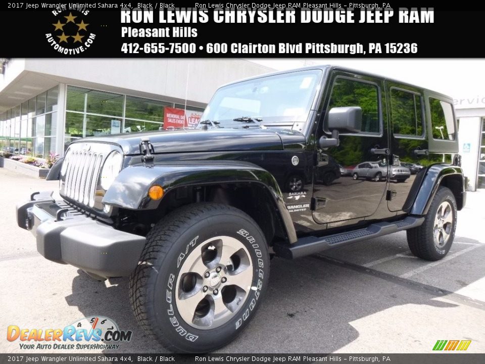 2017 Jeep Wrangler Unlimited Sahara 4x4 Black / Black Photo #1