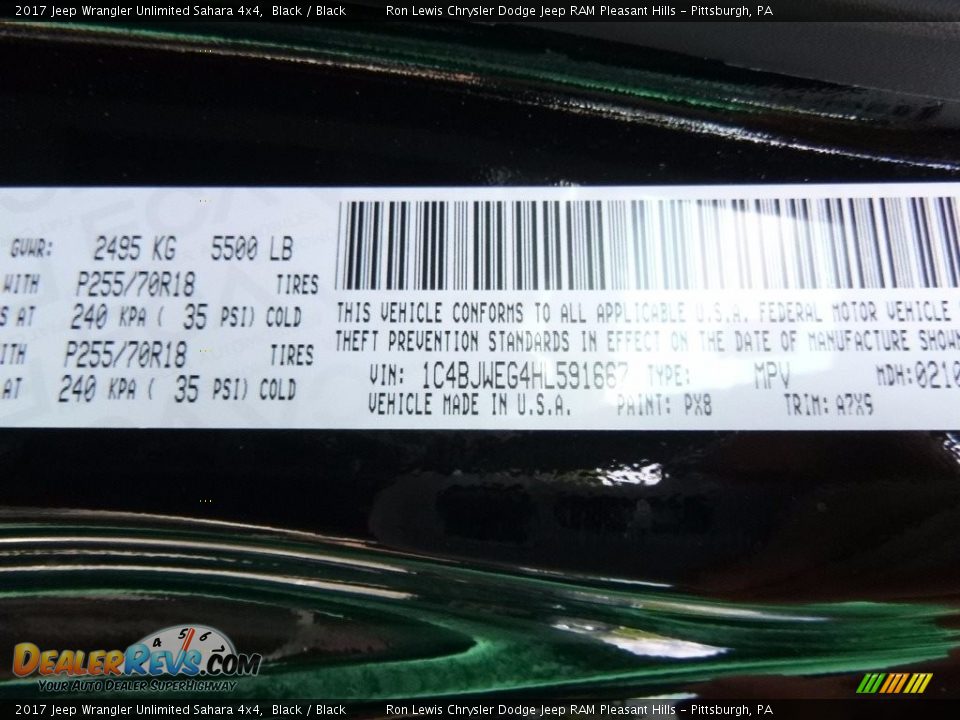 2017 Jeep Wrangler Unlimited Sahara 4x4 Black / Black Photo #15