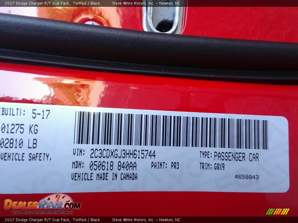 2017 Dodge Charger R/T Scat Pack TorRed / Black Photo #35