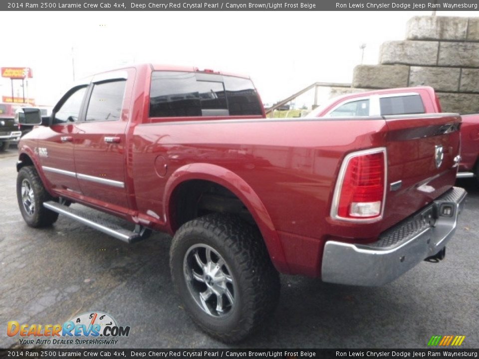 2014 Ram 2500 Laramie Crew Cab 4x4 Deep Cherry Red Crystal Pearl / Canyon Brown/Light Frost Beige Photo #3