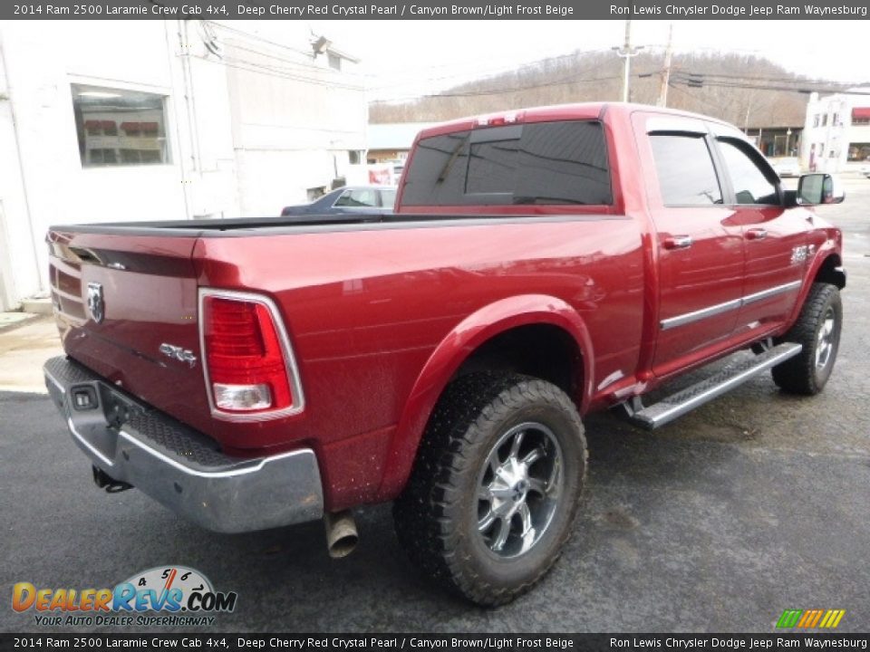 2014 Ram 2500 Laramie Crew Cab 4x4 Deep Cherry Red Crystal Pearl / Canyon Brown/Light Frost Beige Photo #5