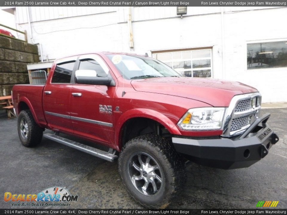 2014 Ram 2500 Laramie Crew Cab 4x4 Deep Cherry Red Crystal Pearl / Canyon Brown/Light Frost Beige Photo #6