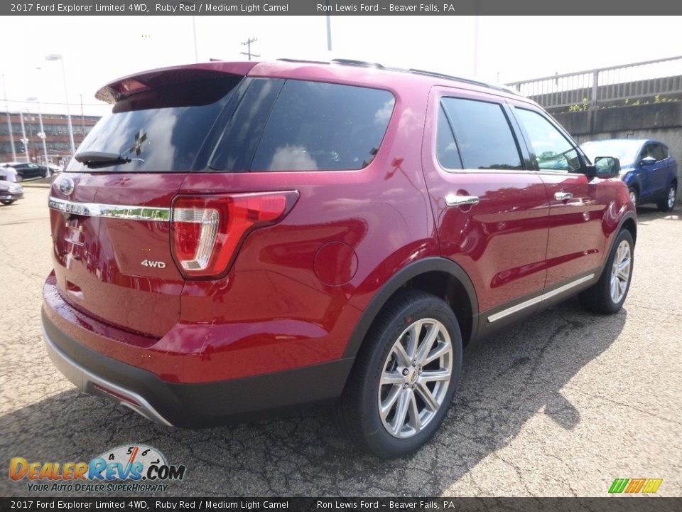 2017 Ford Explorer Limited 4WD Ruby Red / Medium Light Camel Photo #2