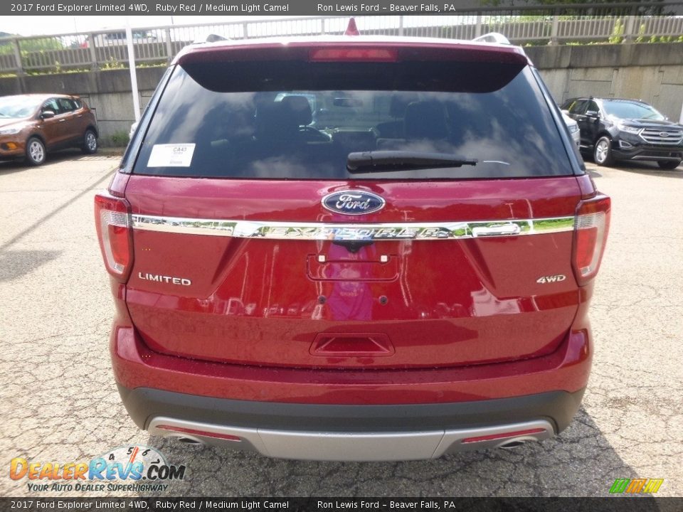 2017 Ford Explorer Limited 4WD Ruby Red / Medium Light Camel Photo #3