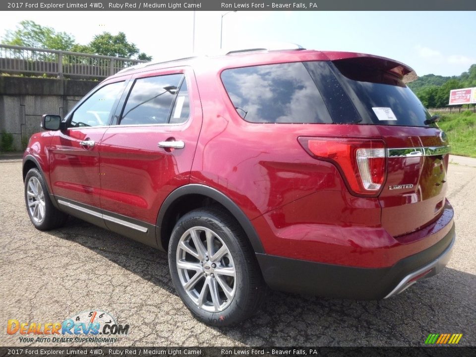 2017 Ford Explorer Limited 4WD Ruby Red / Medium Light Camel Photo #4