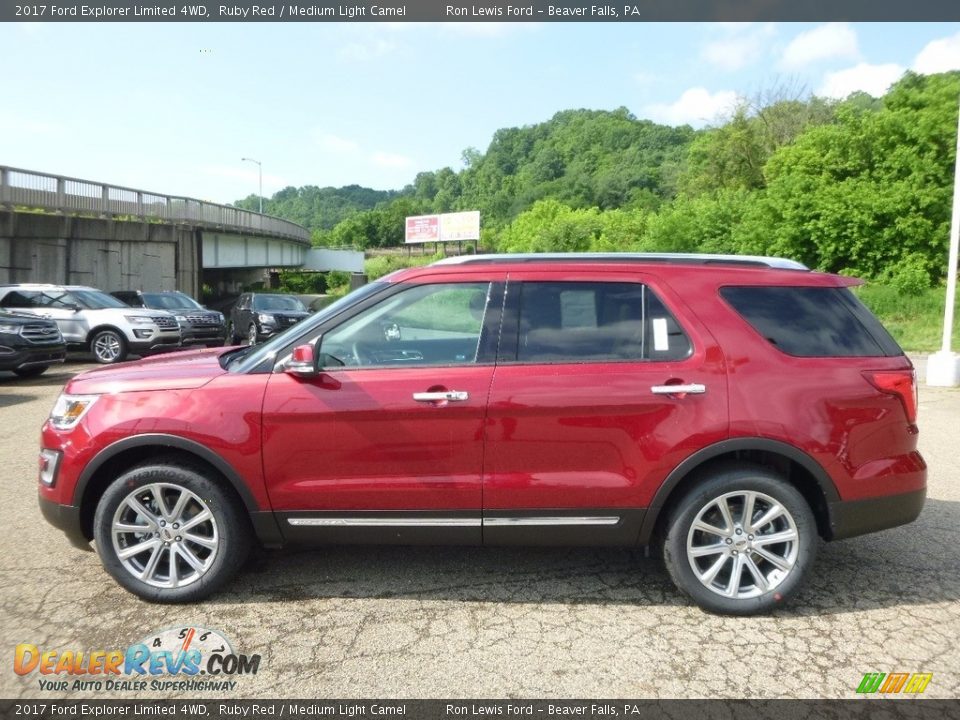 2017 Ford Explorer Limited 4WD Ruby Red / Medium Light Camel Photo #5