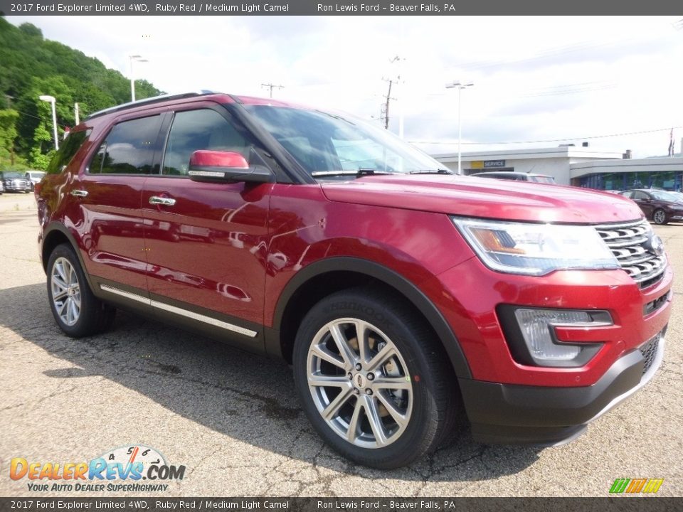 2017 Ford Explorer Limited 4WD Ruby Red / Medium Light Camel Photo #8