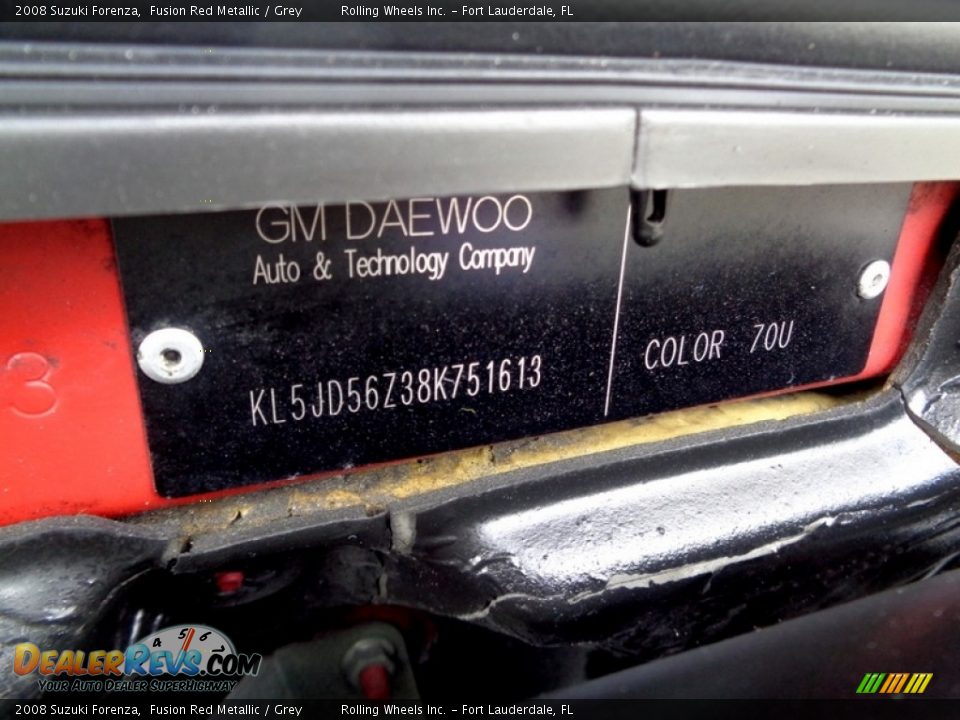 2008 Suzuki Forenza Fusion Red Metallic / Grey Photo #17