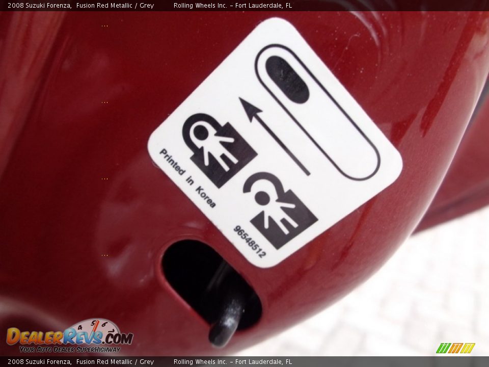 2008 Suzuki Forenza Fusion Red Metallic / Grey Photo #34