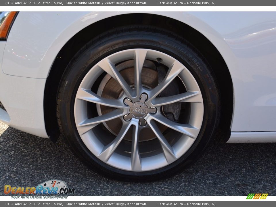 2014 Audi A5 2.0T quattro Coupe Glacier White Metallic / Velvet Beige/Moor Brown Photo #32
