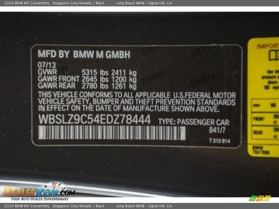2014 BMW M6 Convertible Singapore Grey Metallic / Black Photo #18