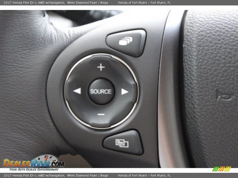 2017 Honda Pilot EX-L AWD w/Navigation White Diamond Pearl / Beige Photo #11
