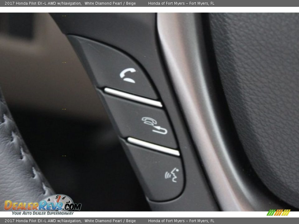 2017 Honda Pilot EX-L AWD w/Navigation White Diamond Pearl / Beige Photo #13