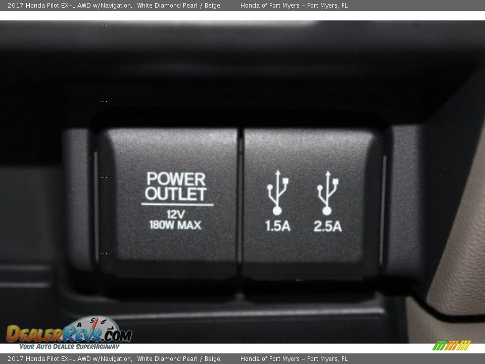 2017 Honda Pilot EX-L AWD w/Navigation White Diamond Pearl / Beige Photo #21