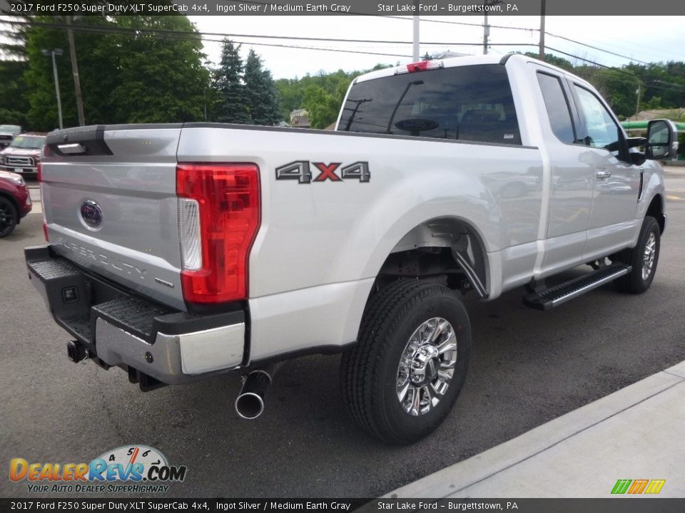 2017 Ford F250 Super Duty XLT SuperCab 4x4 Ingot Silver / Medium Earth Gray Photo #5