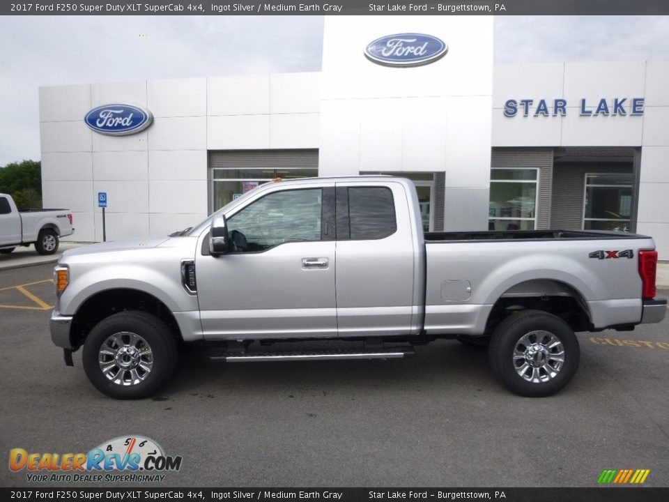 2017 Ford F250 Super Duty XLT SuperCab 4x4 Ingot Silver / Medium Earth Gray Photo #8