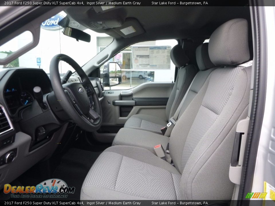 2017 Ford F250 Super Duty XLT SuperCab 4x4 Ingot Silver / Medium Earth Gray Photo #9