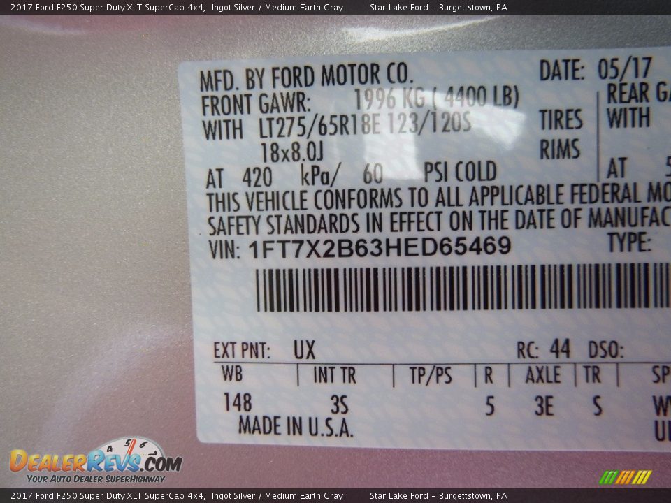 2017 Ford F250 Super Duty XLT SuperCab 4x4 Ingot Silver / Medium Earth Gray Photo #13