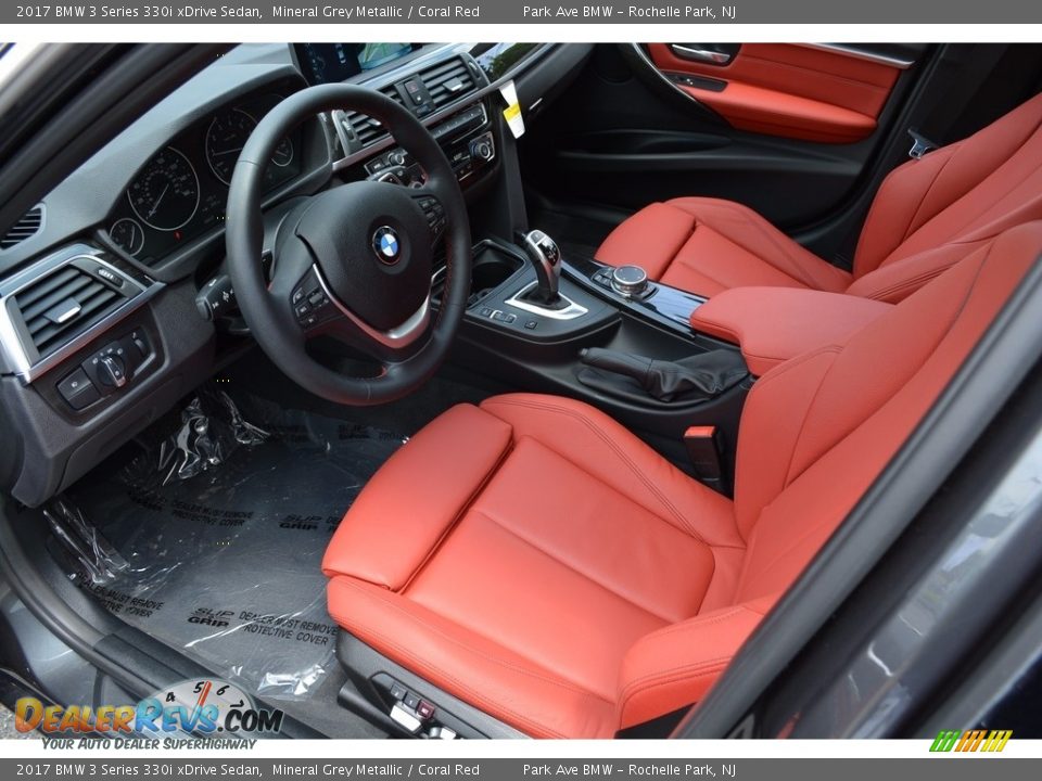 2017 BMW 3 Series 330i xDrive Sedan Mineral Grey Metallic / Coral Red Photo #10