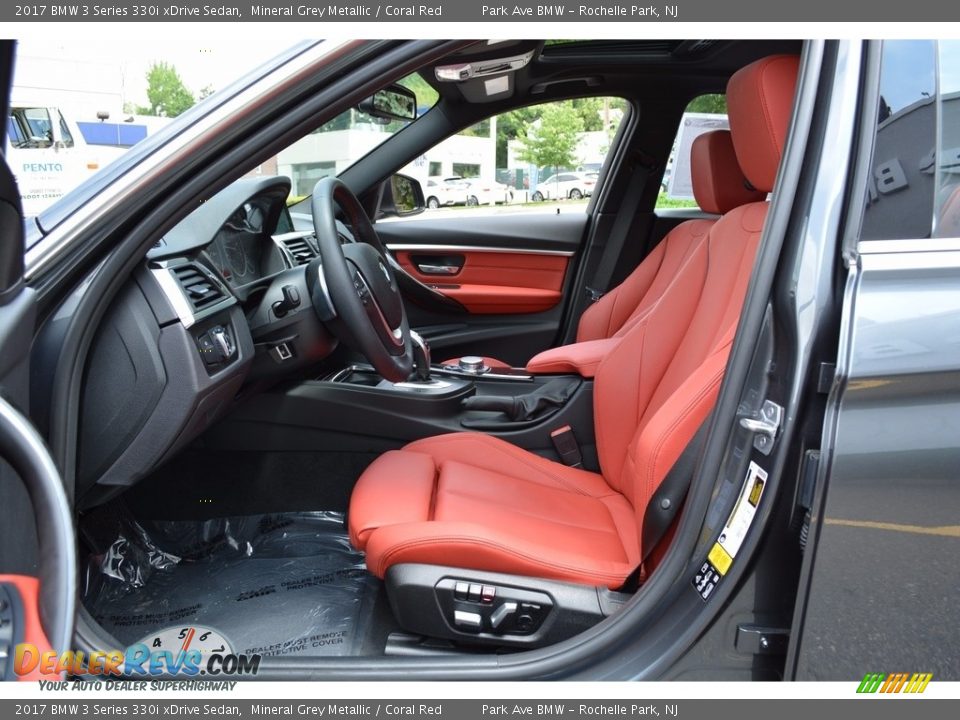 2017 BMW 3 Series 330i xDrive Sedan Mineral Grey Metallic / Coral Red Photo #11