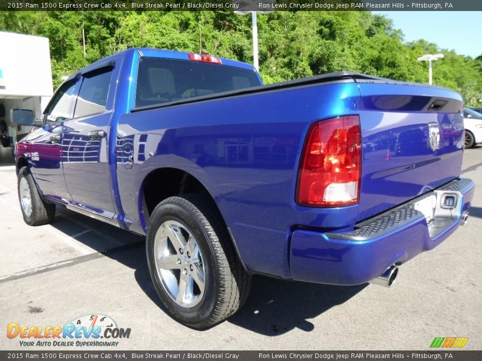 2015 Ram 1500 Express Crew Cab 4x4 Blue Streak Pearl / Black/Diesel Gray Photo #3