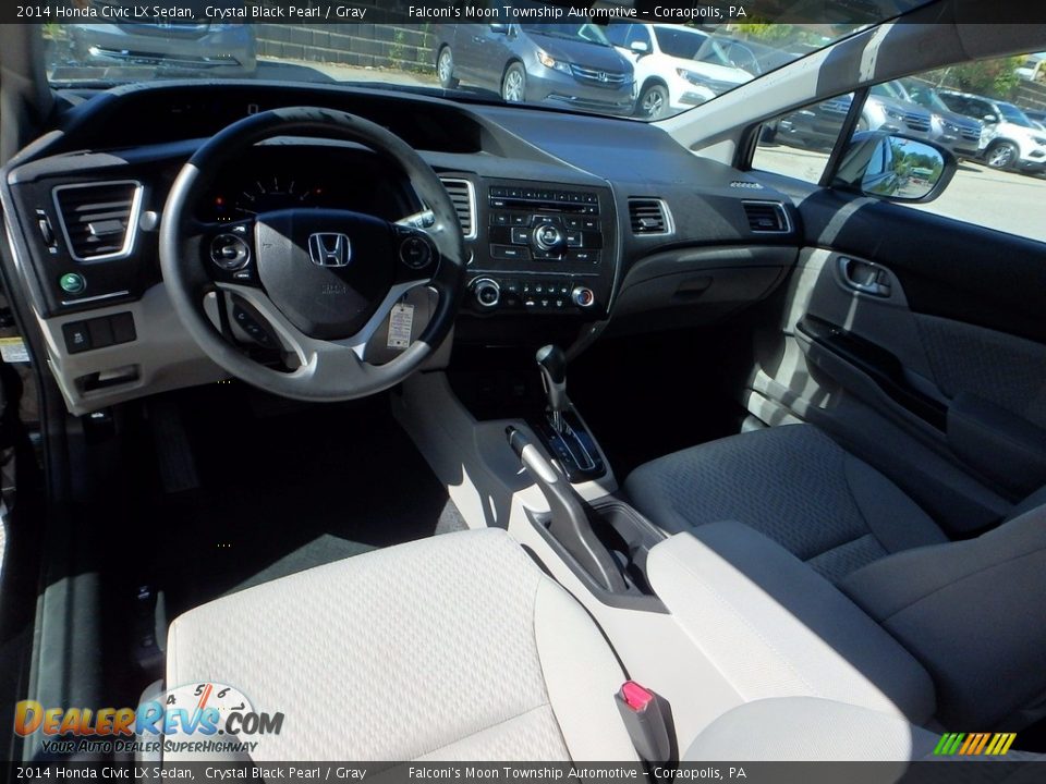 2014 Honda Civic LX Sedan Crystal Black Pearl / Gray Photo #17