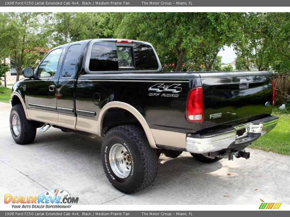 1998 Ford F250 Lariat Extended Cab 4x4 Black / Medium Prairie Tan Photo #4