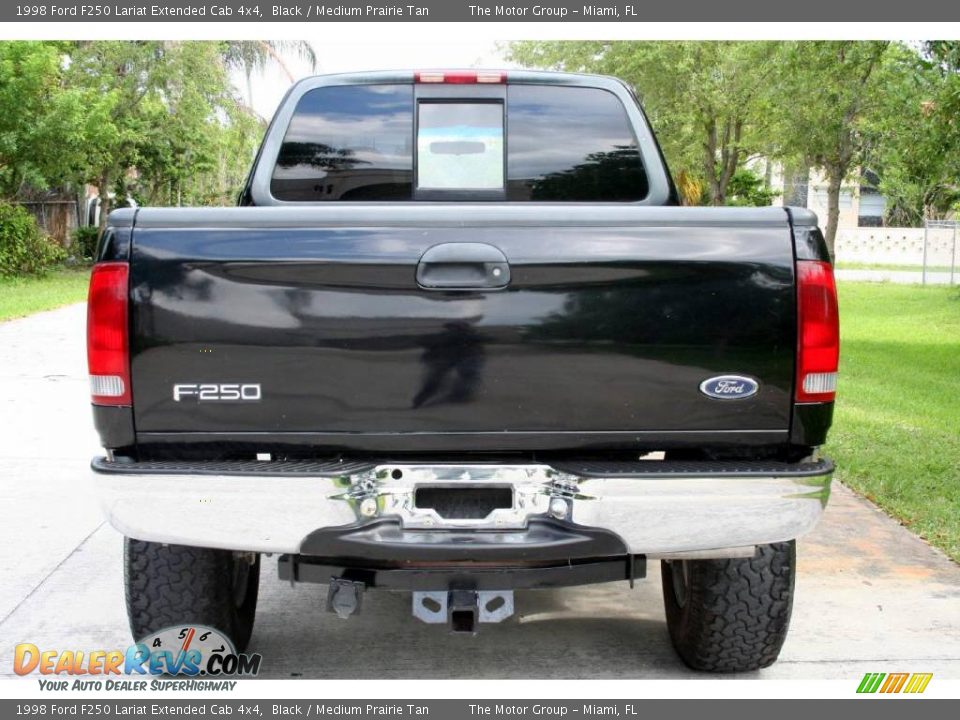 1998 Ford F250 Lariat Extended Cab 4x4 Black / Medium Prairie Tan Photo #6