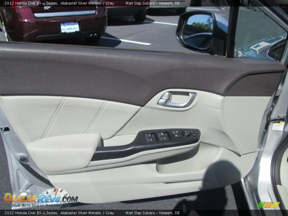 2012 Honda Civic EX-L Sedan Alabaster Silver Metallic / Gray Photo #14