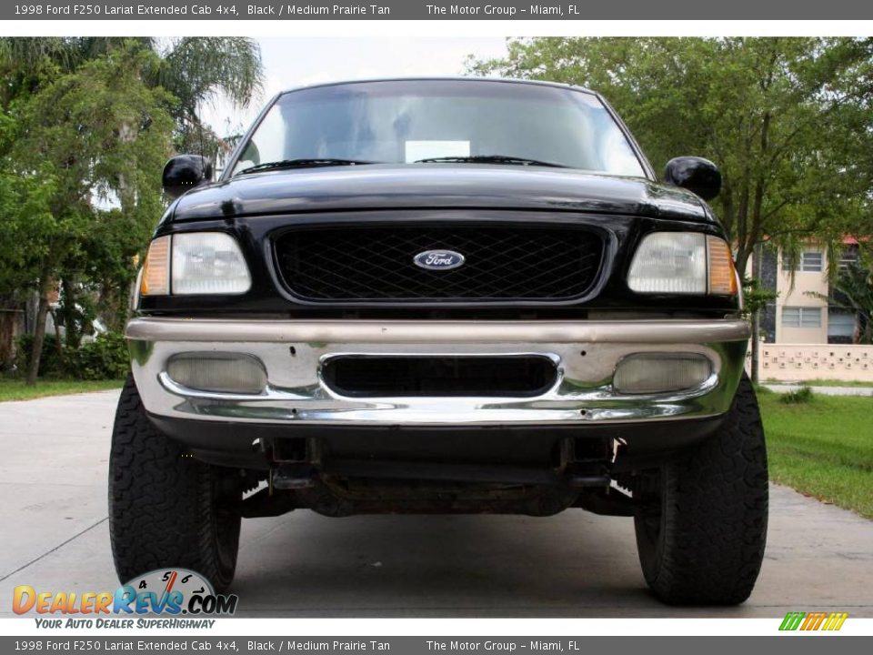 1998 Ford F250 Lariat Extended Cab 4x4 Black / Medium Prairie Tan Photo #11