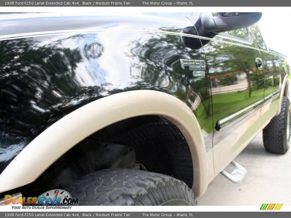 1998 Ford F250 Lariat Extended Cab 4x4 Black / Medium Prairie Tan Photo #13