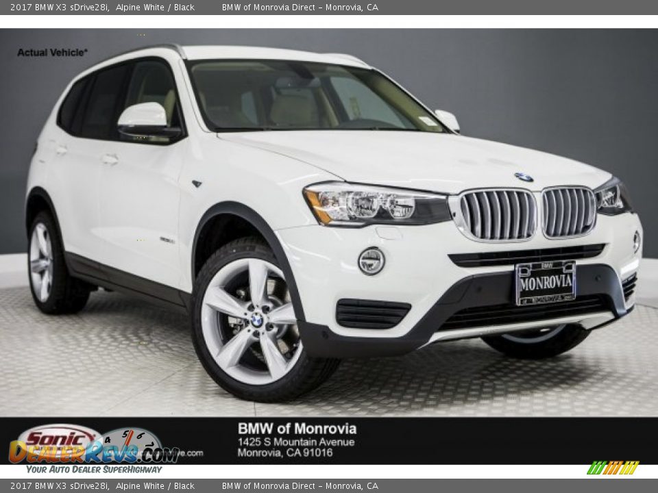 2017 BMW X3 sDrive28i Alpine White / Black Photo #1